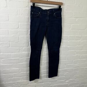 7 For All Mankind Women's High Rise Skinny Ankle Jeans Dark Wash Black Size 25